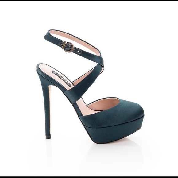 Shoemint Satin fabric Emerald Green Heels 6.5 - Picture 5 of 9